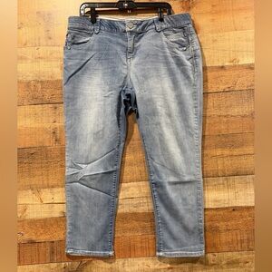 Democracy Absolution Lightwash Straight Cropped Jeans Size 18W